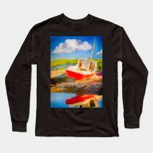 Red Fishing Boat Long Sleeve T-Shirt